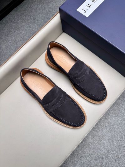 J.M.WESTON Grey calfskin Leather Shoes-J.M.WESTON Man Business Leather Shoes